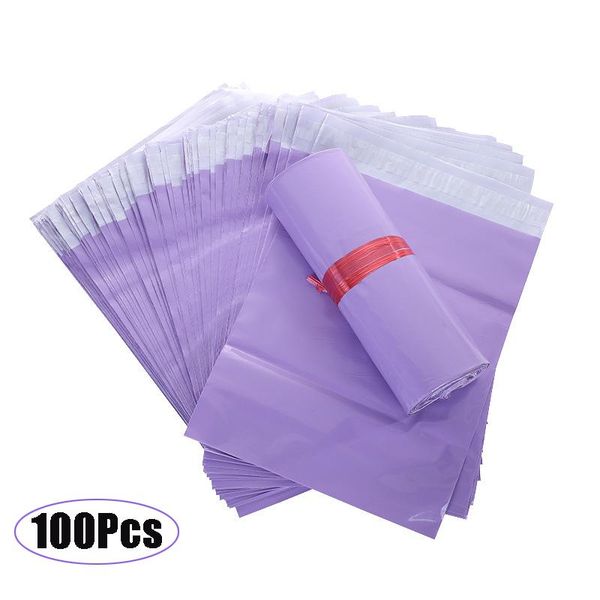

packing bags 100pcs purple courier mailer packaging poly package plastic self-adhesive mailing express bag envelope postal pouch