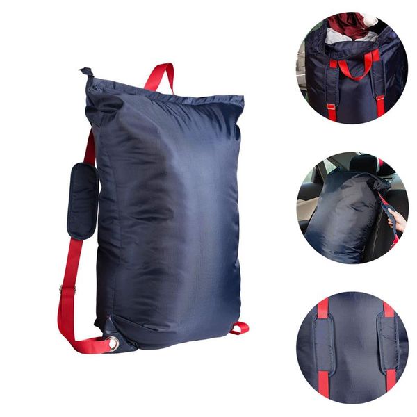 

laundry bags 1pc large dirty clothes organizer practical backpack bag (dark blue)