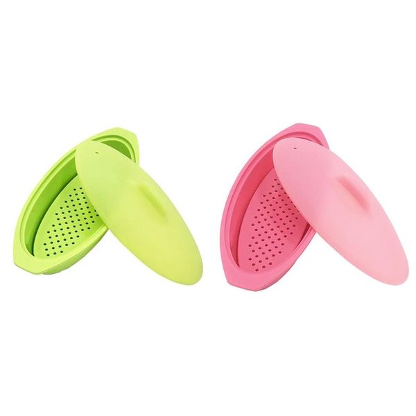 

microwave steamer silicone with handle & lid for meal prep detachable partition bowls