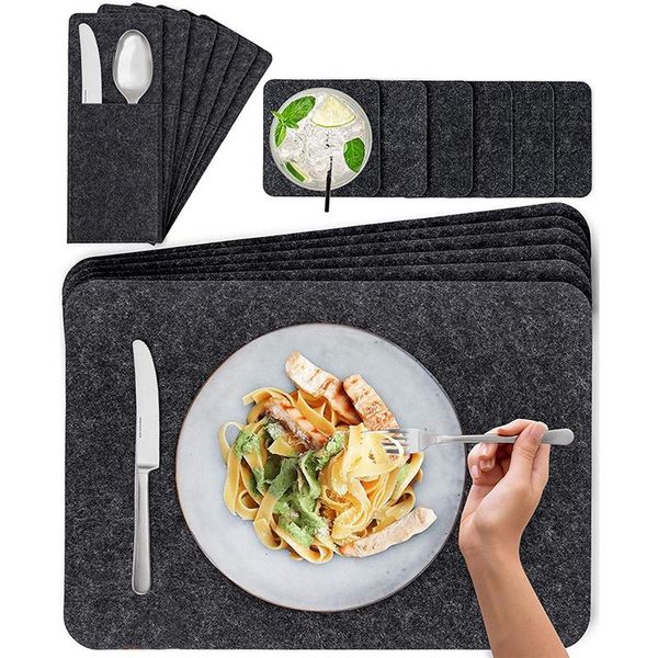 

mats & pads felt place washable for easter table decoration cuttlery bags glass coasters set of 6 44x30 cm-abux