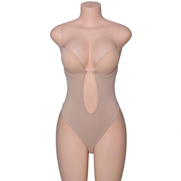 

women's shapers women backless body shapewear bridal wedding seamless u plunge bodysuit shaper x3ue, Black;white