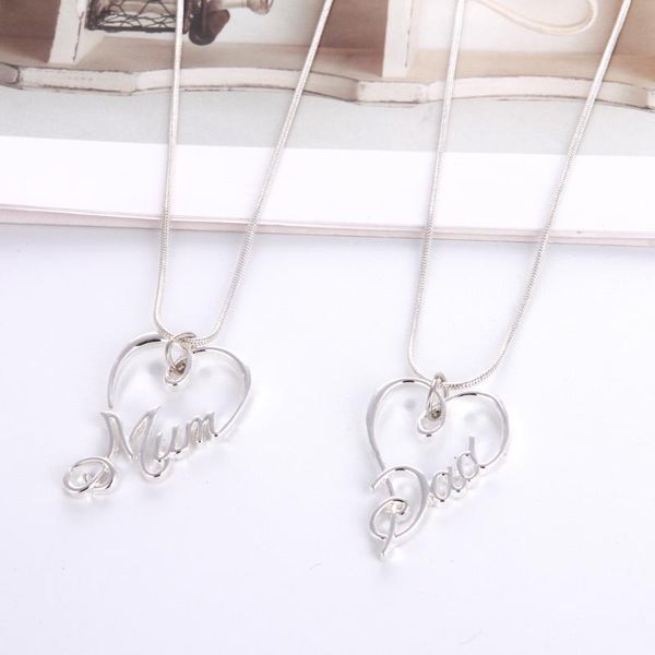 

pendant necklaces sanlan 1pcs heart mom necklace mothers day gifts, Silver