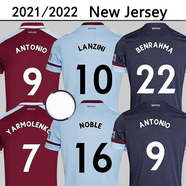 

21 22 west soccer jerseys ham 2021 2022 united home away yarmolenko lanzini noble bowen antonio football shirt fornals cresswell mens + kids, Black;yellow
