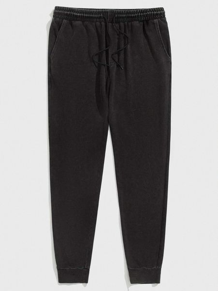 

men drawstring waist sweatpants x2uk#, Black