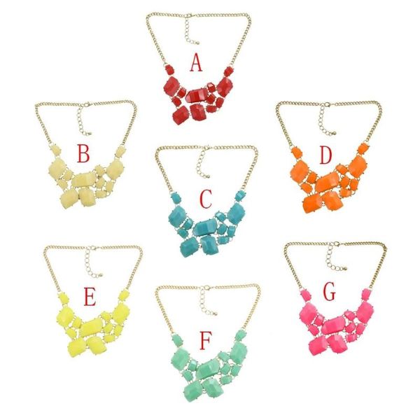 

pendant necklaces arrival gold metal resin gem stone charming choker column fashion natural necklace for women jewelry, Silver