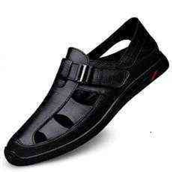 

tangzuo 21313 leather sandals, , 37-45, black and brown