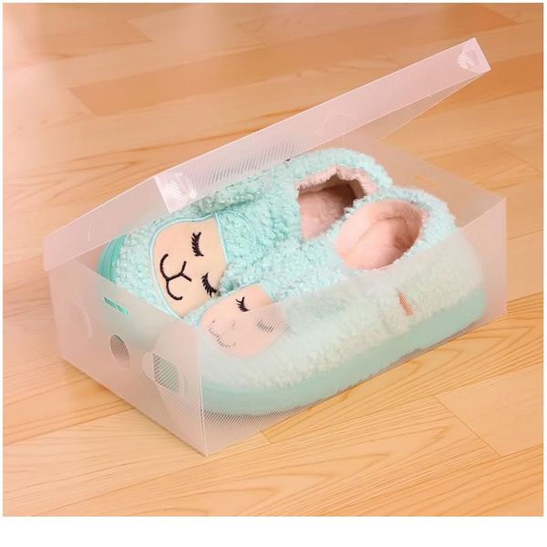 

8pcs children/women/men foldable clear plastic shoe storage box transparent stackable foldable shoe box organizers w qylewt