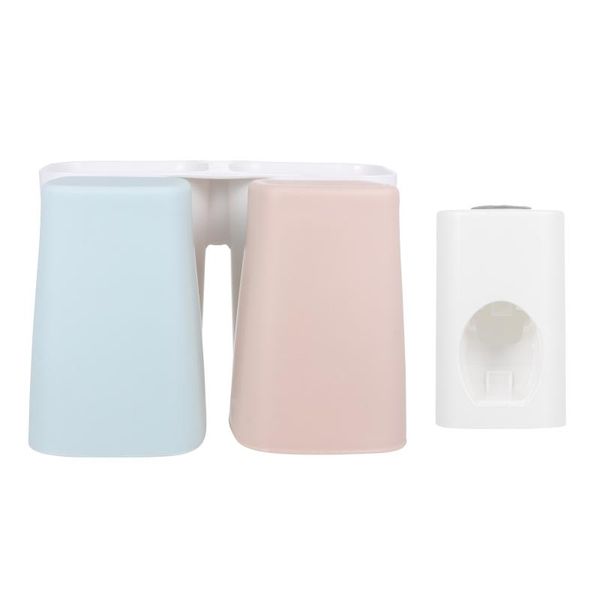 

bath accessory set toothbrush toothpaste storage with dispenser suspension rack