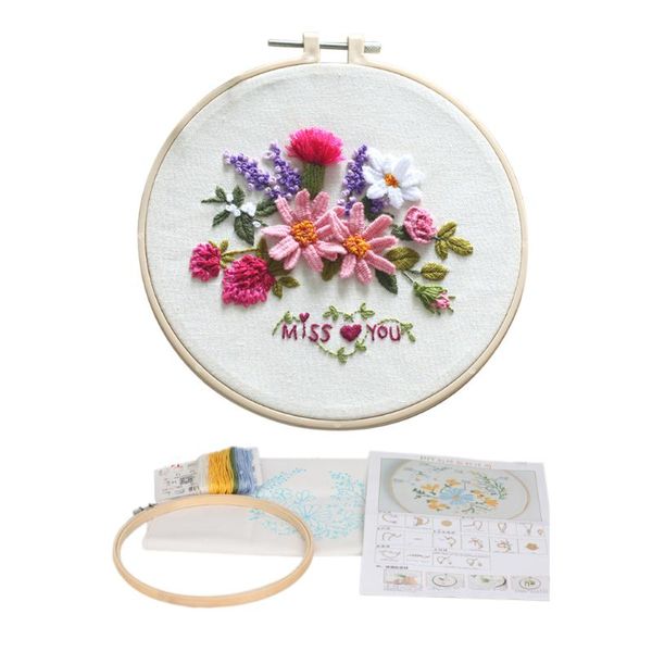 

other arts and crafts needles flower pattern cross stitch kit beginners needlework handmade home decor adults kids diy embroidery gift threa
