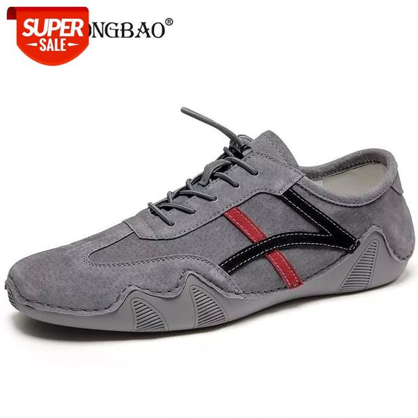 

fashion men's casual shoes new suede leather men's shoes breathable non-slip driving lace up loafers flat moccasins #ko4i