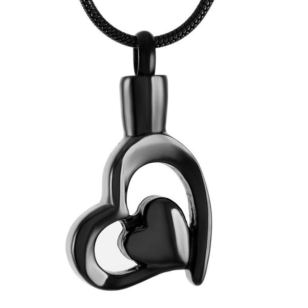 

pendant necklaces memorial urn ashes locket cremation jewelry for double love heart keepsake necklace women, Silver