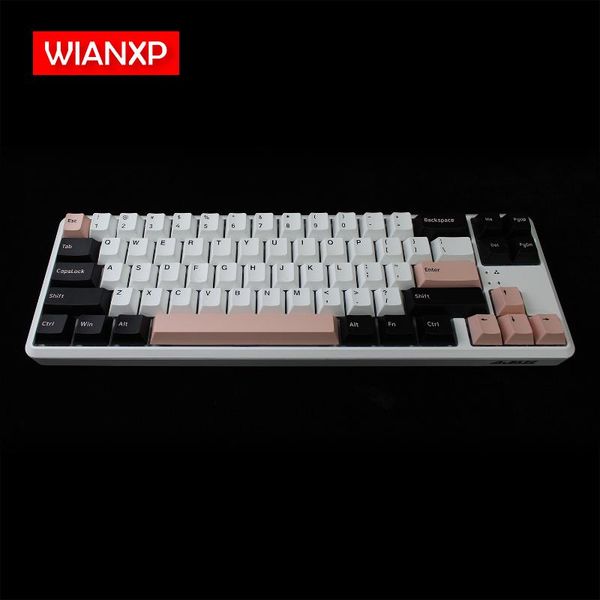 

keyboards cherry profile double s pbt mechanical keyboard white and pink color theme keycap 108 key filco ducky replace the