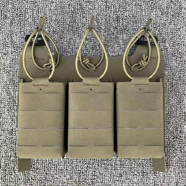 

hunting jackets outdoor tactical vest ferro laser cutting molle front panel triple magazine bag, Camo;black