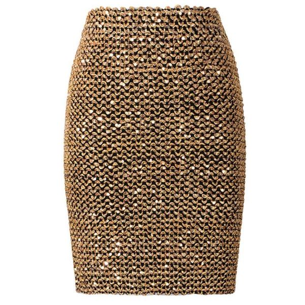 

skirts women solid color elastic high waist sequins patchwork bodycon mini skirt, Black