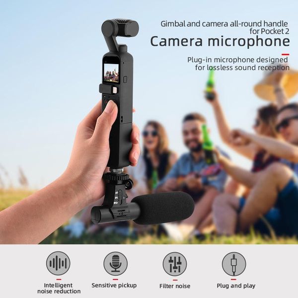 

beesclover camera microphone multifunctional all-round camera microphone for dji pocket 2 3.5mm r57
