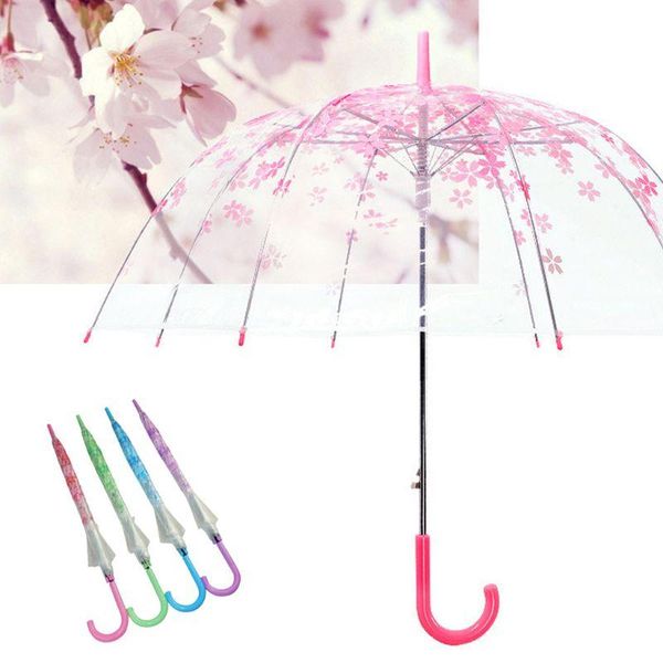 

umbrellas romantic transparent clear flowers bubble dome umbrella half automatic for wind heavy rain