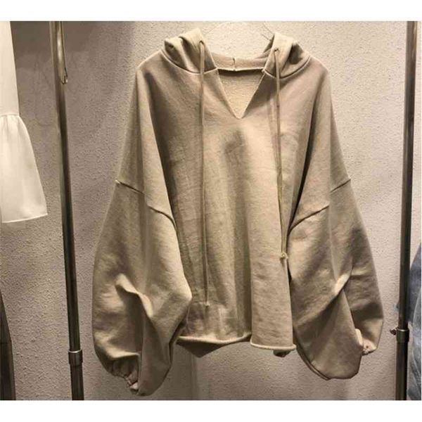 

new women's spring and autumn korean version long sleeve hooded thin sweater bf lazy style versatile loose fashion, Black