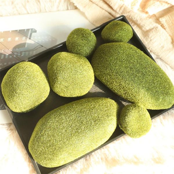 

decorative flowers & wreaths 7 pcs/lot moss artificial flower foam green plant party home decor garden decoration