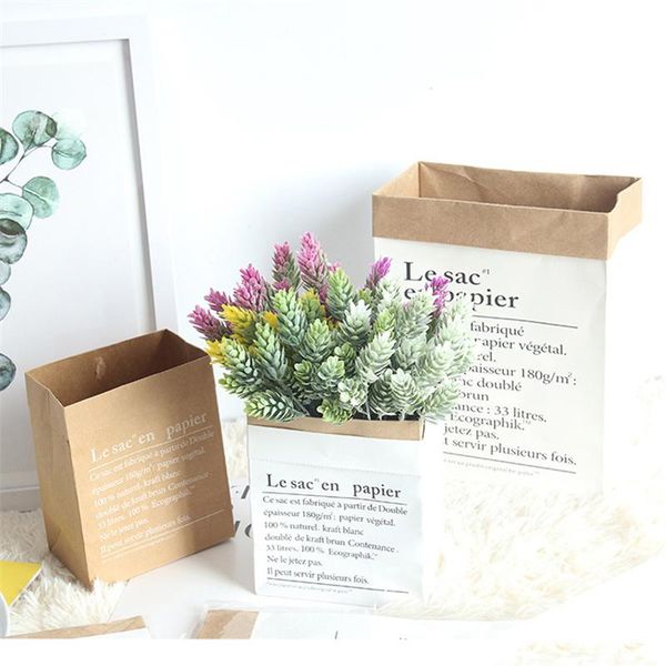 

vases one nordic style gift bags small big size kraft paper bag for artificial dried flowers package supplies home decorations meihon