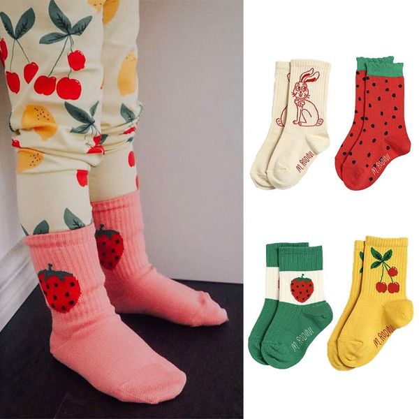 

socks girls knee high 2021 tao brand kids tube fall winter children beautiful color cotton baby boy sock, Pink;yellow