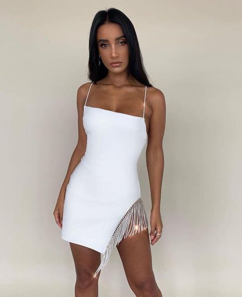 

runway style sleeveless white tassel women bandage dress 2021 designer bodycon fashion party dress vestido, Black;gray
