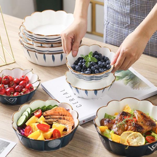 

dishes & plates creative ceramic web red hand-painted lace bowl salad fruit rice household tableware snack dessert dinner