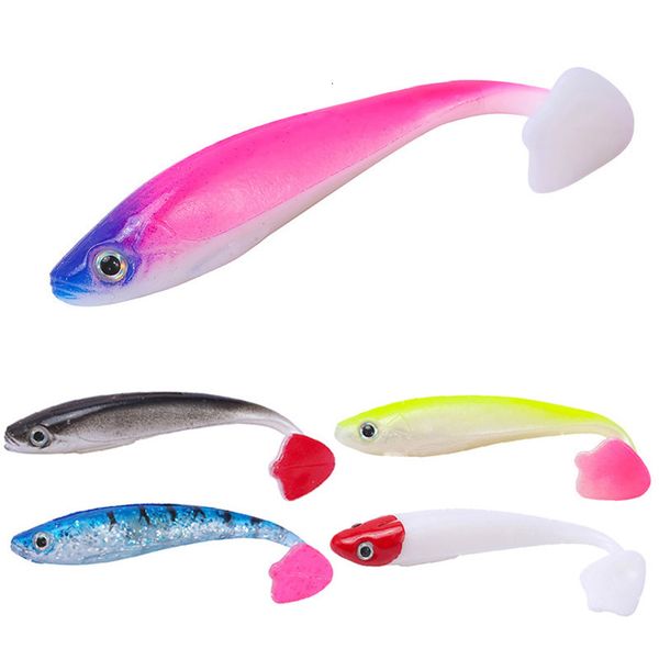 

new decoy 9.5cm/5g luya t-tail simulation for sea fishing 3d fisheye soft bait is available in multi colors