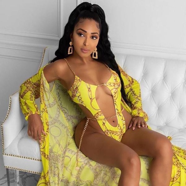 

chain swimwear women 2021 hollow out one piece swimsuit female backless monokini brazilian bathing suits summer beach wear