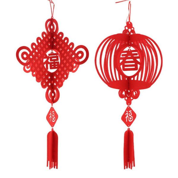

red rope feng shui luck chinese knot tassel new year hanging lantern decor gift