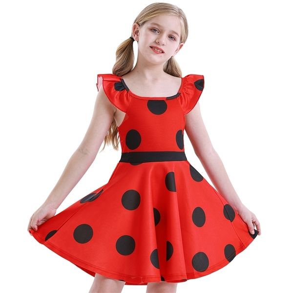 

children's cosplay halloween dot red dress cartoon princess dress special price, Red;yellow