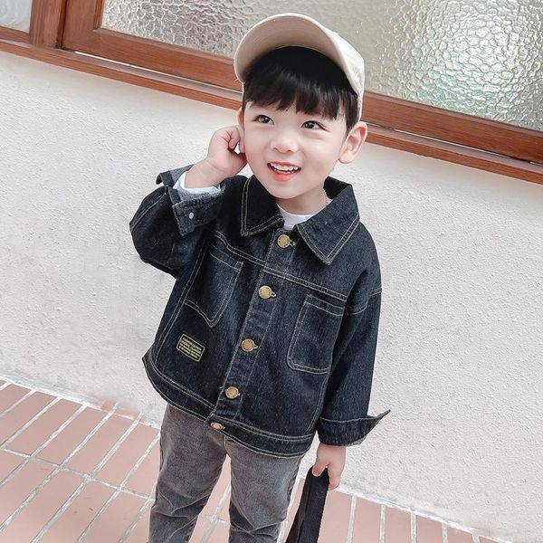 

jackets boys' denim coat autumn children's casual handsome wear boys clothes, Blue;gray