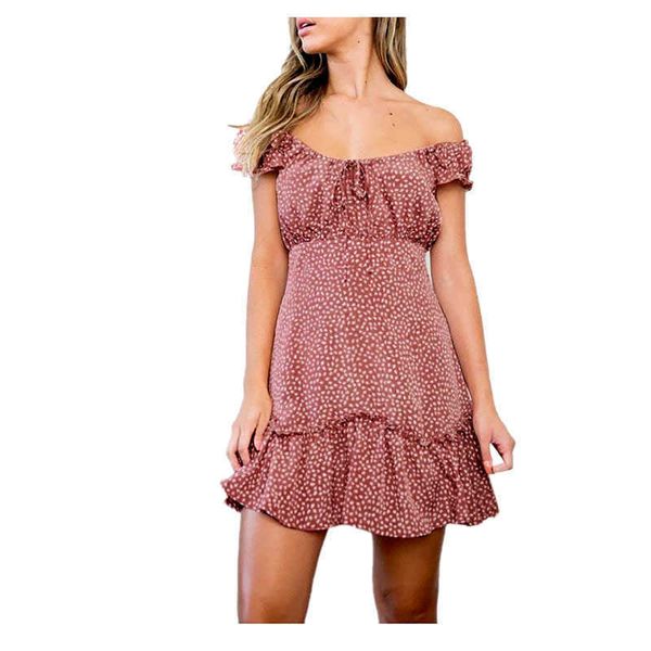 

one summer shoulder elastic drs short sleeve ruffle women's skirt, Black