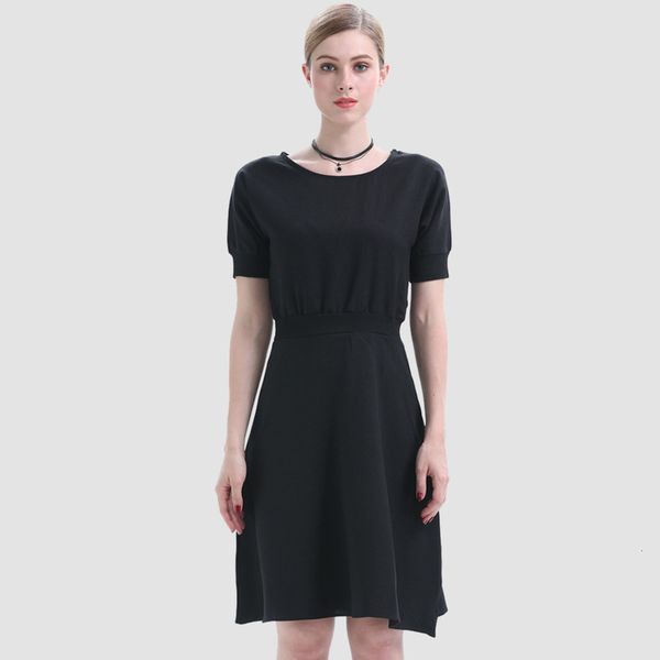 

neck slim 2021 round summer waist bohemian new chiffon short sleeve dress 7065, White