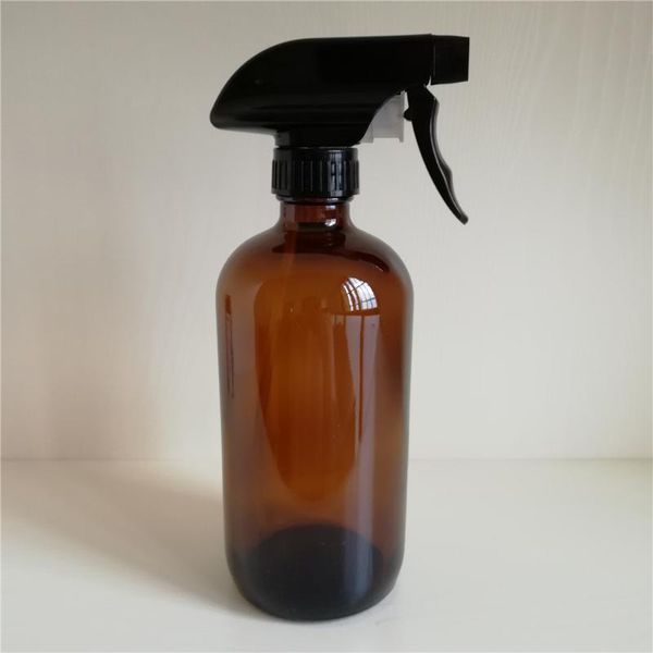 

storage bottles & jars 60 x 500ml amber glass trigger sprayer bottle large empty with press spray pump 16.7oz cleaning products