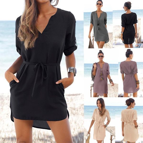 

solid v-neck blouse shirt women womens and blouses harajuku ladies tee summer blusa feminina women's & shirts, White