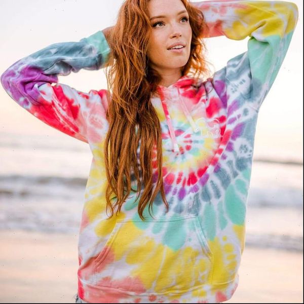 

autumn tie dyeing sweatshirt 2021 arrival casual loose schoolwear hoodies, Black