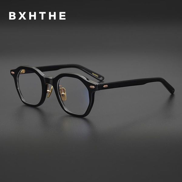

fashion sunglasses frames 2021 acetate optical eyeglasses frame men square vintage myopia prescription glasses women male eyewe, Black