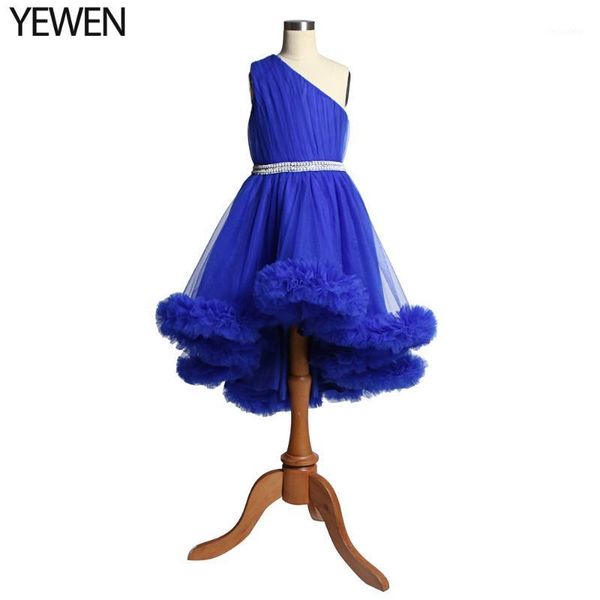 

girl's dresses one shoulder kids dress for girls party and wedding christmas clothing princess flower tutu children prom ball gown1, Red;yellow