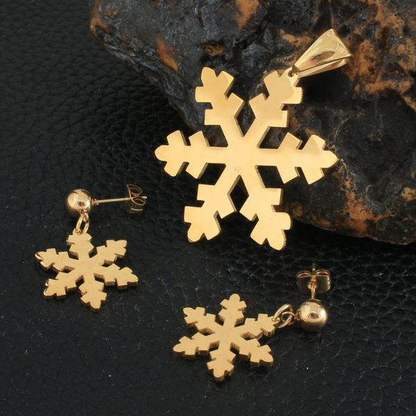 

earrings & necklace fashion style stainless steel jewelry sets for women gold color pendants and seuzbsba, Silver