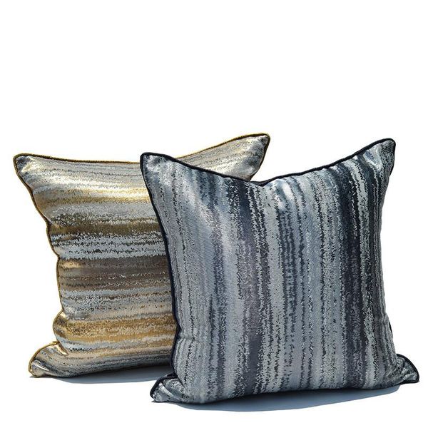

cushion/decorative pillow modern luxury cushion cover decorative gold silver stripe case simple sofa car home office decoration