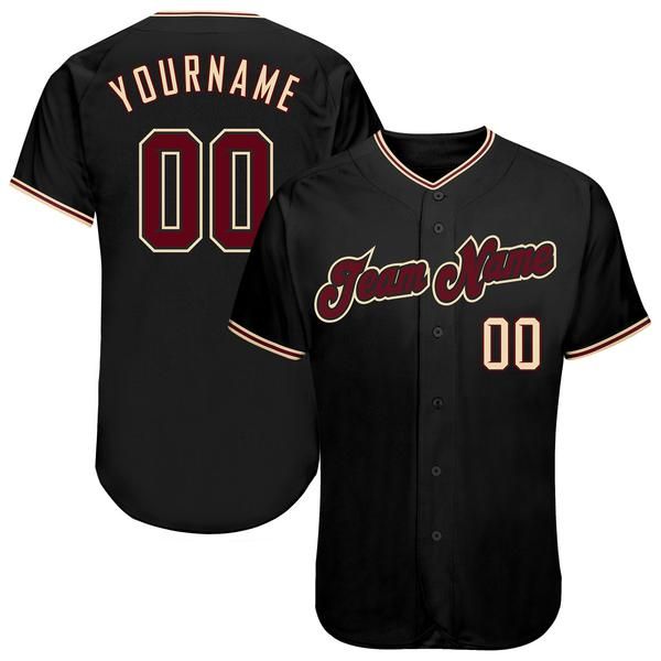 

custom black crimson-khaki-3 authentic baseball jersey, Blue;black