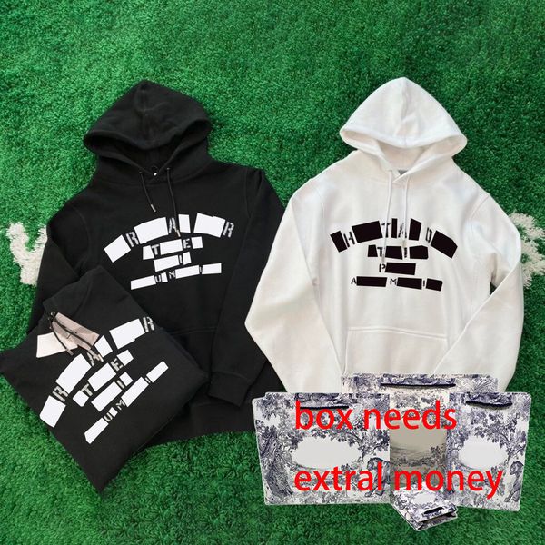 

fashion mens sweatshirts letter print women hoodies classic long sleeves hooded pullover casual spring autumn couple hoodie, Black