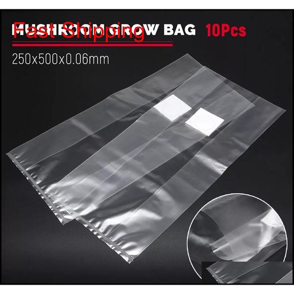 

10pcs 250x500x0.06mm pvc mushroom spawn grow bag substrate high temp pre sealab qylgtu homes2007