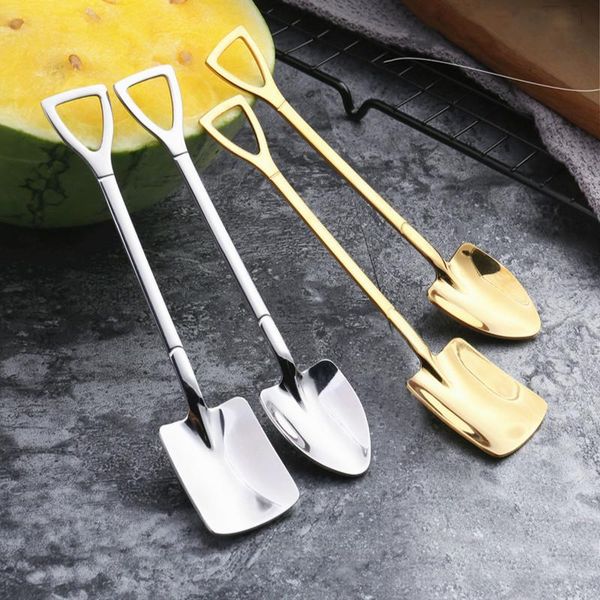 

spoons 2-piece shovel spoon stainless steel watermelon dessert ice cream creative coffee afternoo tea long handle tableware gift