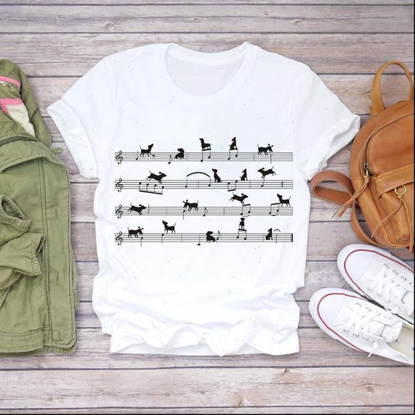 

women cartoon dog funny animal fashion style 90s print lady t shirts womens graphic t shirt ladies female tee t shirt, White