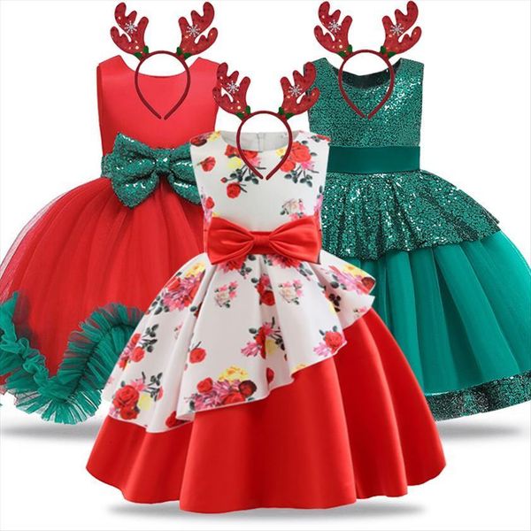 

christmas for girls sequin girl dress costume kids princess children evening party ball gown 3 6 10 year, Red;yellow