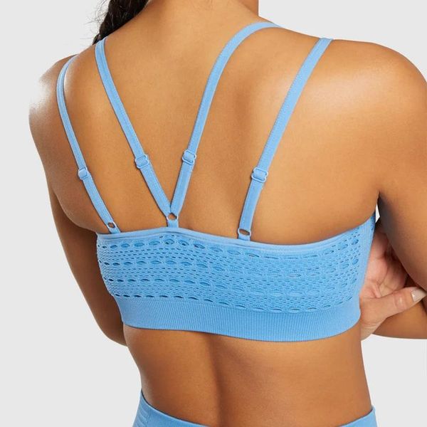 

yoga outfit women sports bra push up crop female fitness gym waistcoat hollow breathable spaghetti strap running undergarments