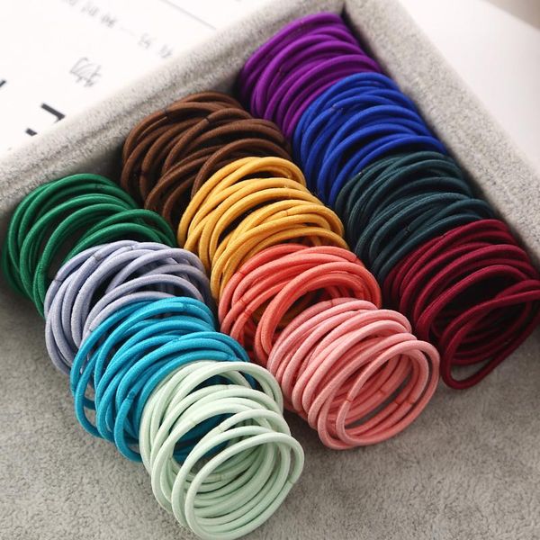 

hair accessories 100pcs/lot 3 cm girls elastic bands rubber band scrunchies headband ponytail holder gum for kids, Slivery;white