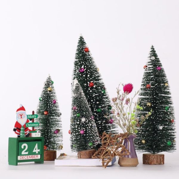 

christmas decorations mini tree pine diy for home table xmas ornaments year decor kids gift
