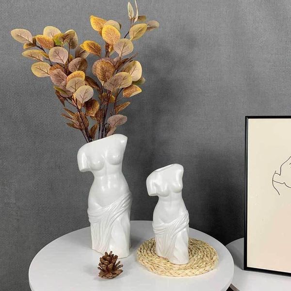 

vases large size human body artistic vase female woman nude half-length portrait figure flower pot home decoration